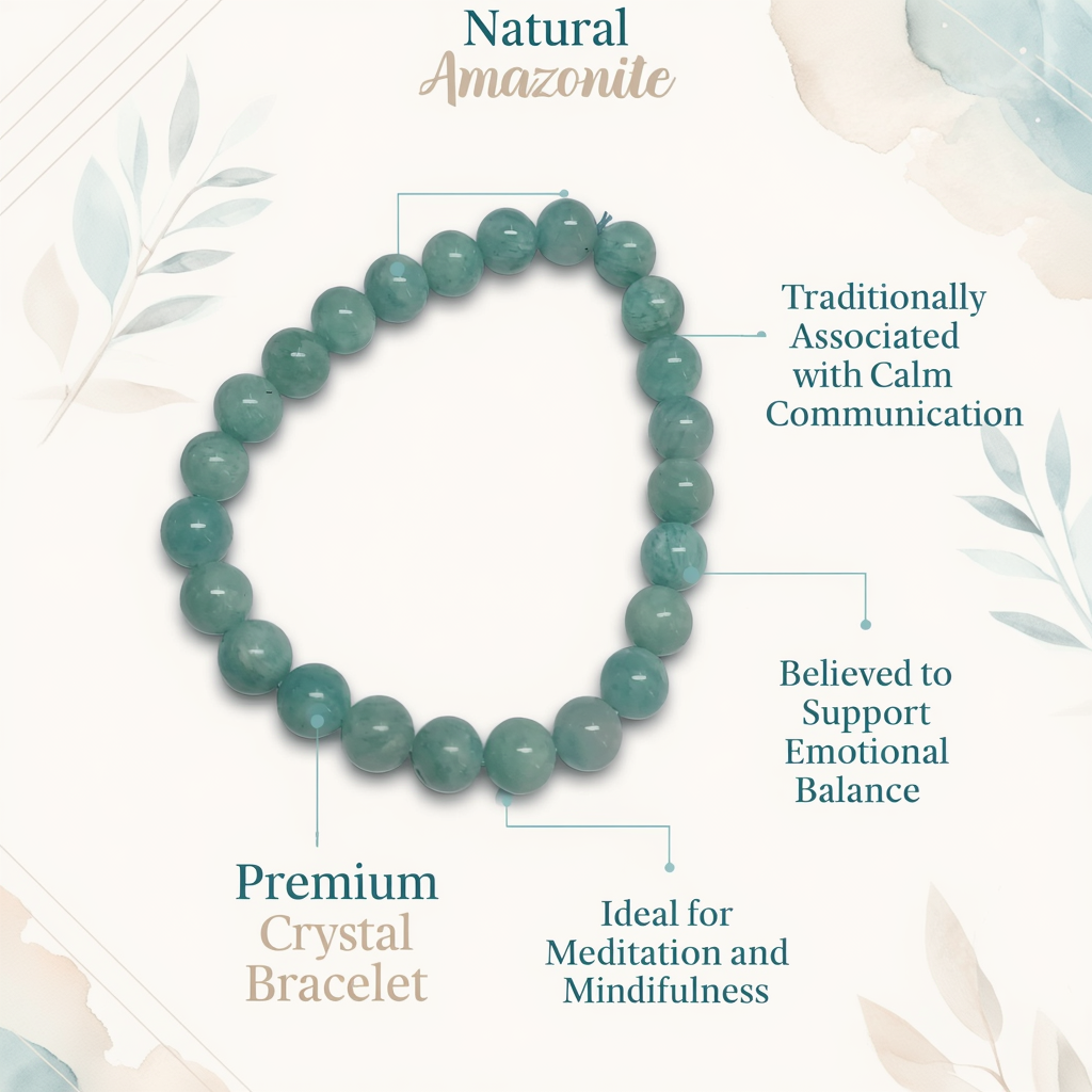 Amazonite Bracelet 8MM Round Plain , Natural gemstone bracelet