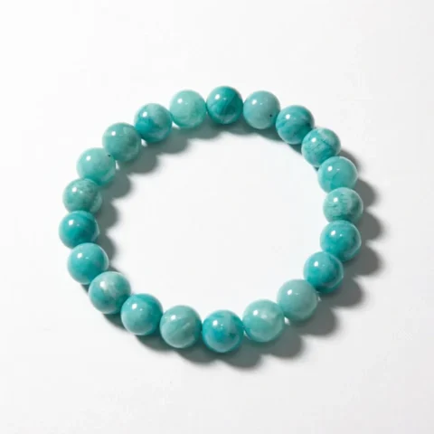 natural amazonite bracelet from top view
