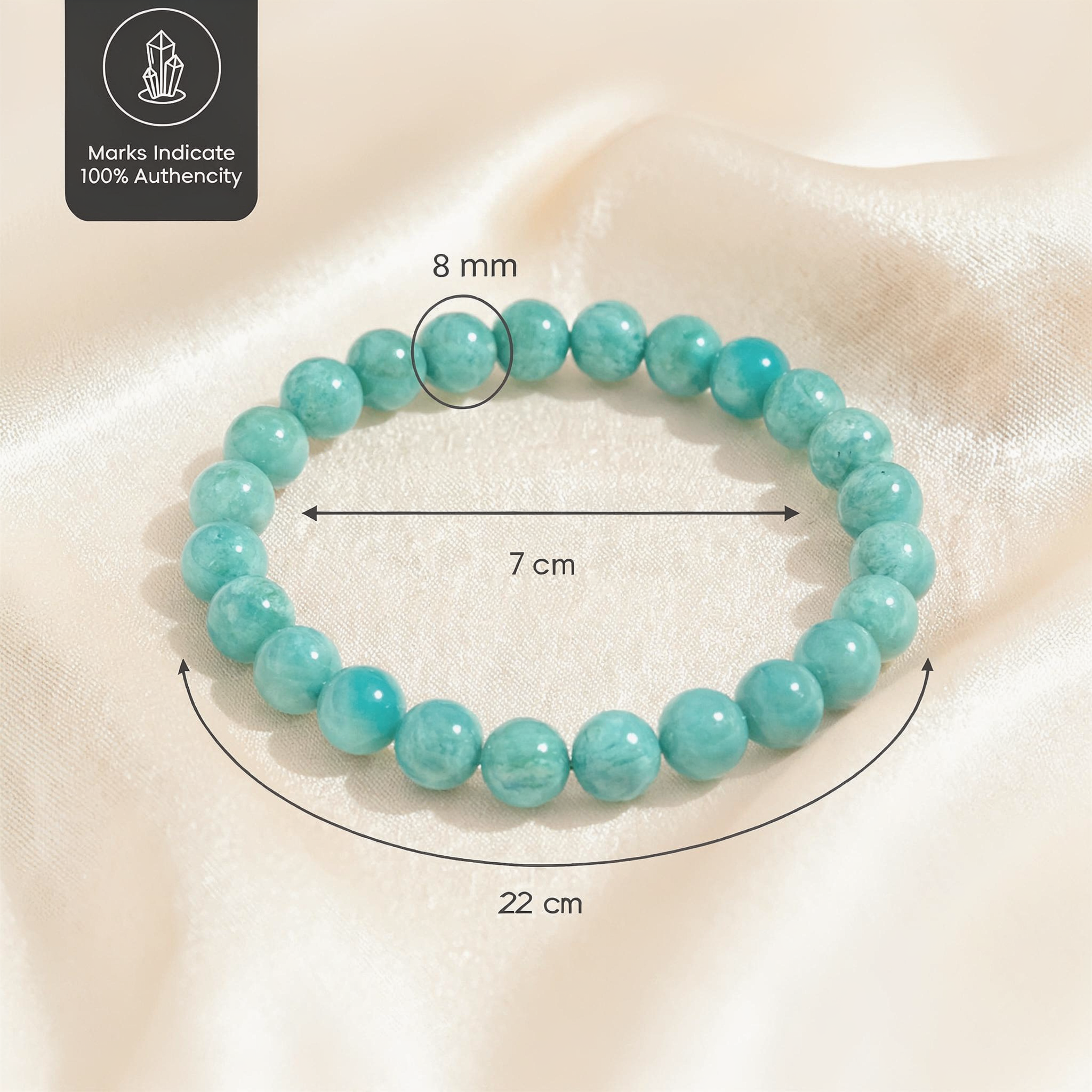 Amazonite Bracelet 8MM Round Plain , Natural gemstone bracelet