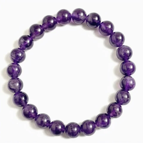 Natural Amethyst 8mm Bracelet Genuine Crystal Bead Bracelet