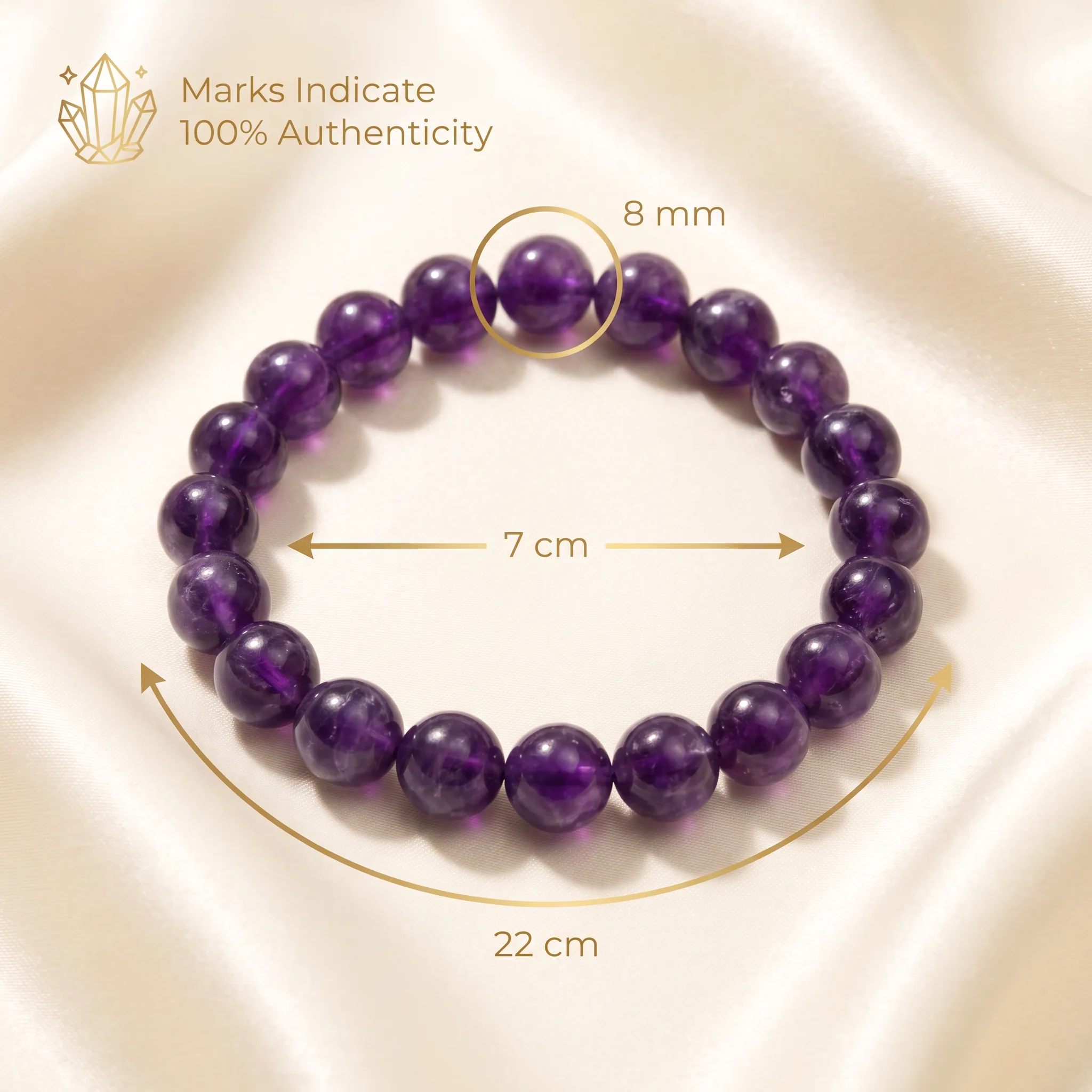 Natural Amethyst 8mm Bracelet Genuine Crystal Bead Bracelet - Image 6